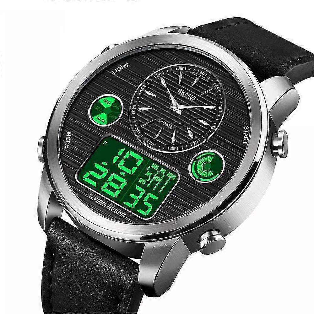 Men Digital Watch Date Week Luminous Display Stopwatch Countdown Le...