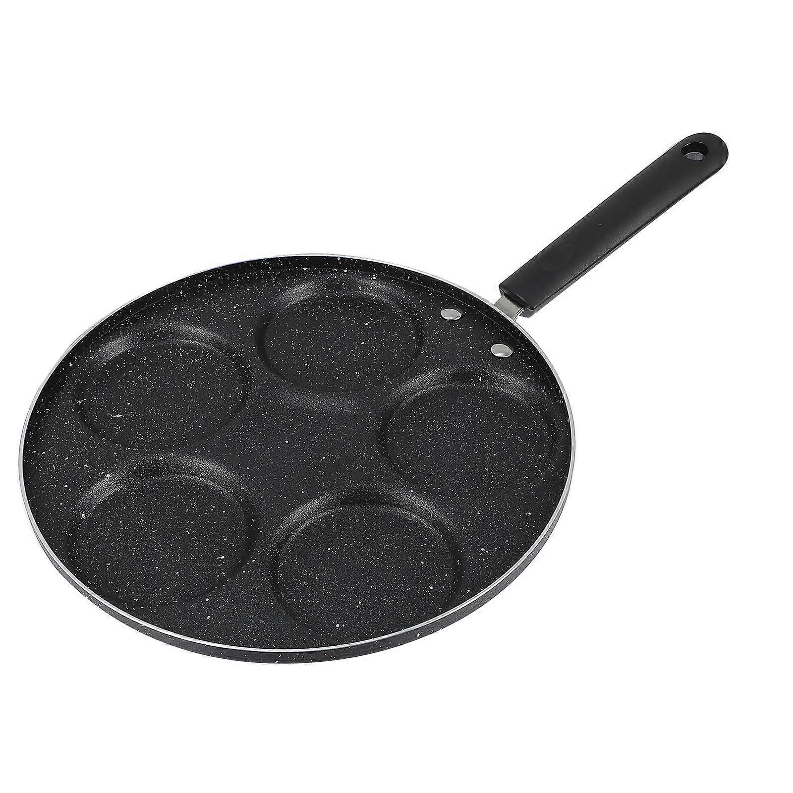 Egg Frying Pan Multi Egg Cooking Pan for Hotel Use Aluminum Black with Even Heating Function 1Pcs