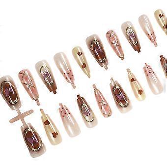 Ready-made handmade press-on nails, various styles and patterns, 30-piece set, daily nail art