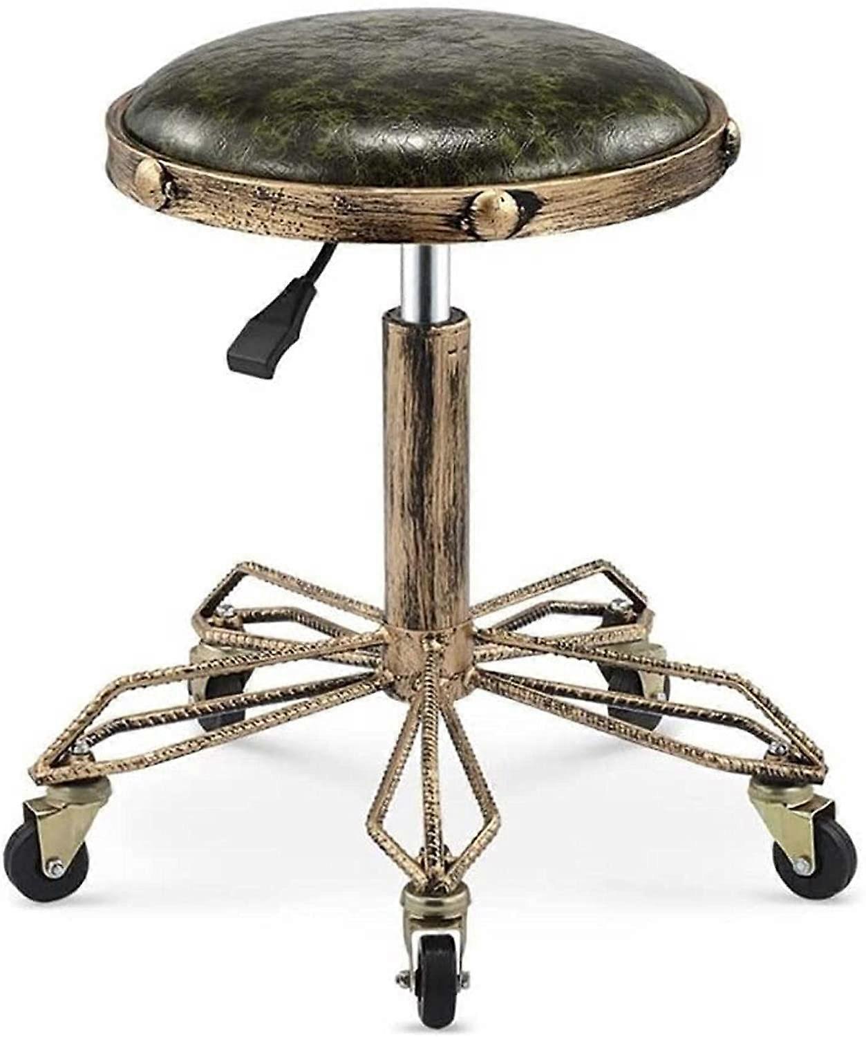 on Wheels Heavy Duty With Wheels Swivel Salon Chair Comfy Round Seat Height Adjustable Swivel Heavyduty Chair (Color : Green) Present