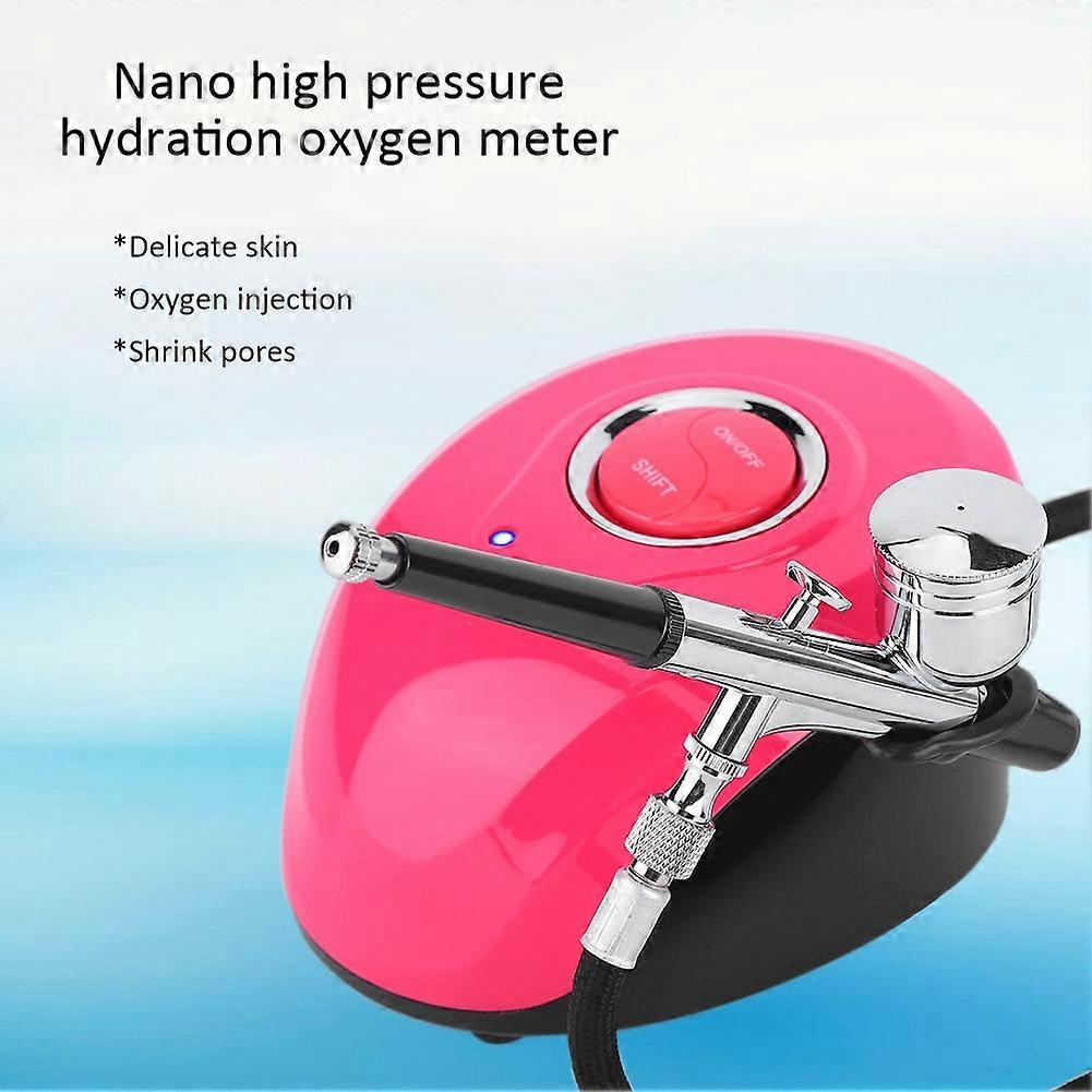 Portable Pink Oxygen Sprayer Machine 0.2-0.5mm Airbrush Compressor