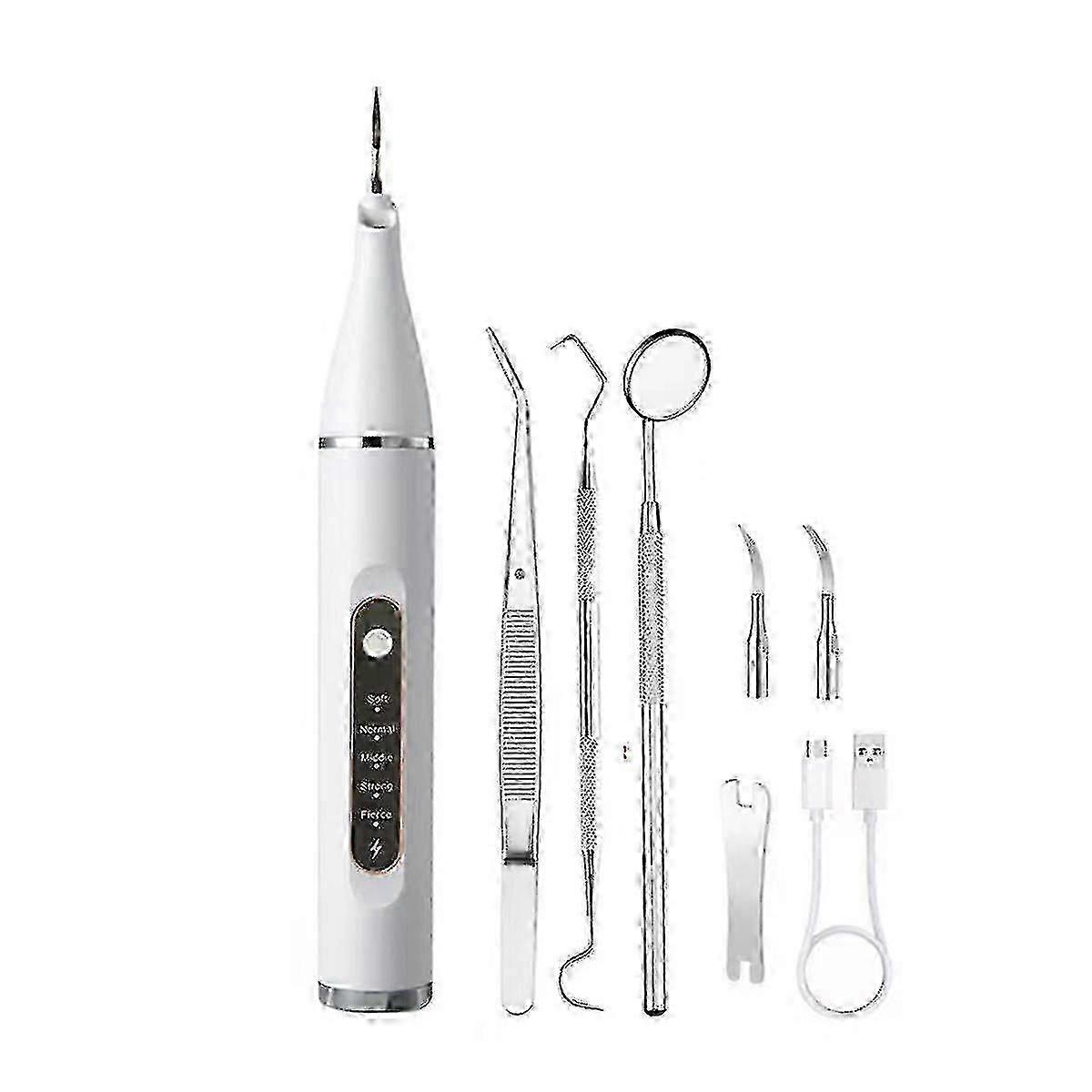 مزيل لوحة والجير ، منظف أسنان بالموجات فوق الصوتية للكلاب والقطط ، طقم أسنان - أبيض