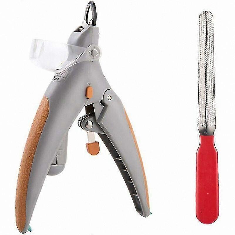 Pet Nail Trimmer with LED Light and 5x Magnifier - Safe Cat Nail Clippers and File