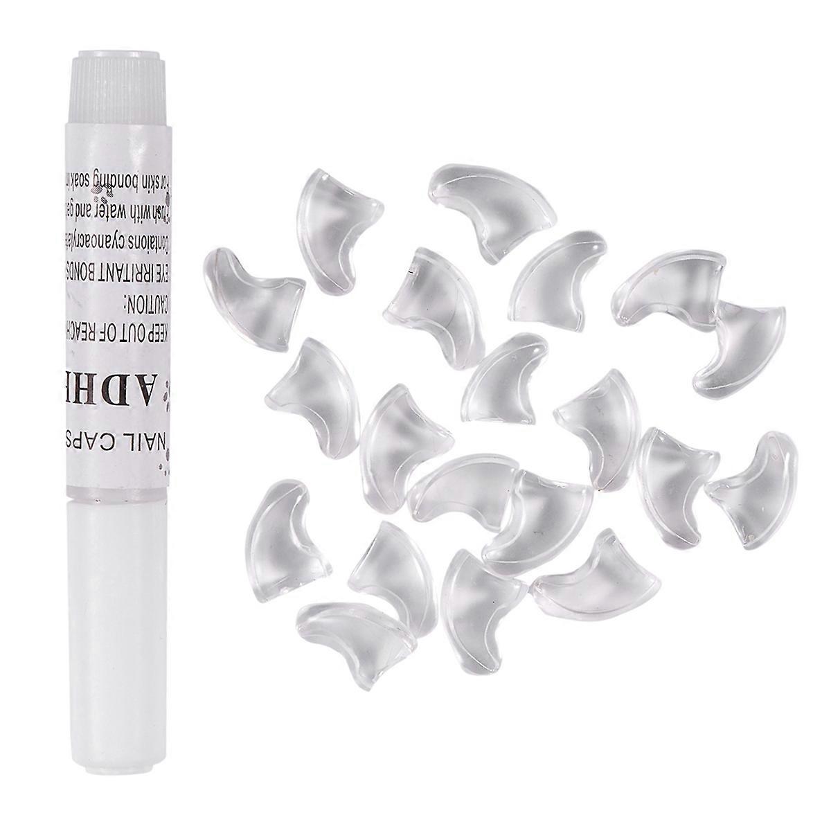 60 Pcs Soft Nail Caps for Cat Pet Claw Control Paws Off + Adhesive Glue -Transparent,Size M