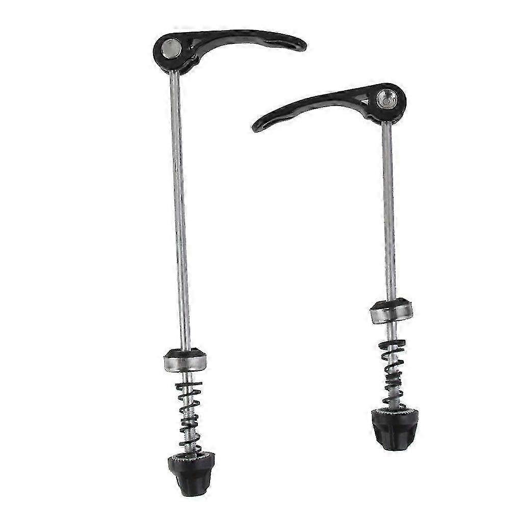 Quick release skewers for cycling wheels - Pair of front and rear hub parts in black