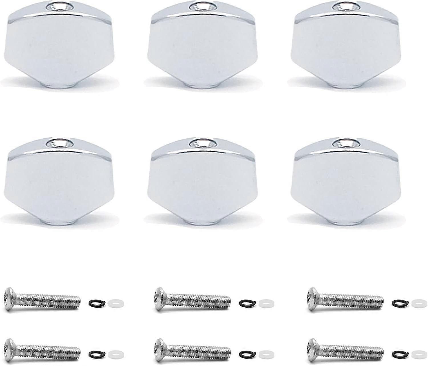 6PCS Metal Small Square Shape Guitar Tuning Peg Buttons,Tuning Key Button Heads