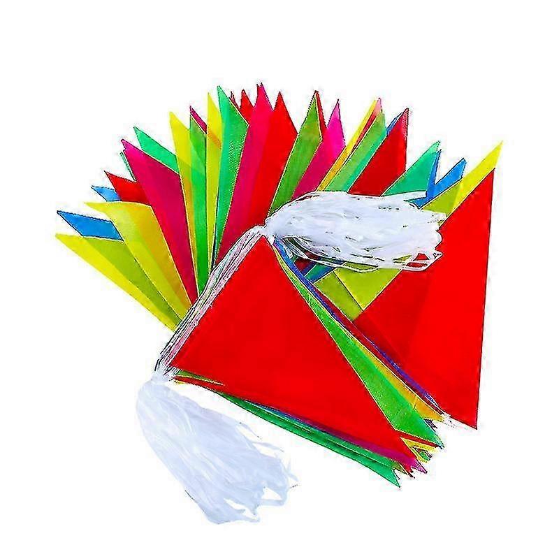 Bunting Banner, 50m Multicolor Nylon Pennant Banners For Indoor Out...