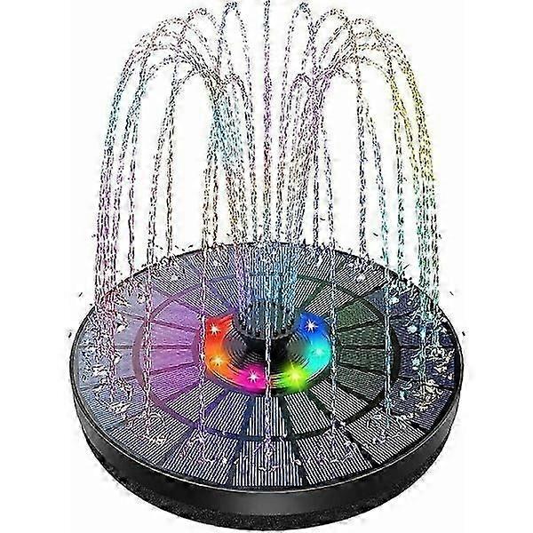 نافورة LED للطاقة الشمسية في الهواء الطلق 3.5 واط مع أضواء ملونة وبطارية ، 7 فوهات للبركة ، حمام الطيور ، حوض السمك ، حديقة Cs سريعة