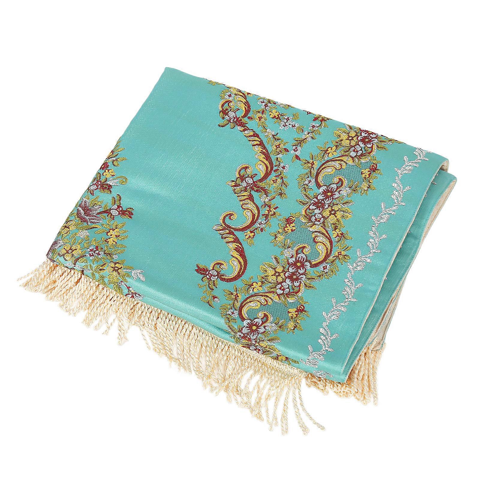 Embroidered Vase Blue Prayer Carpet 110x70cm Double Layer Polyester