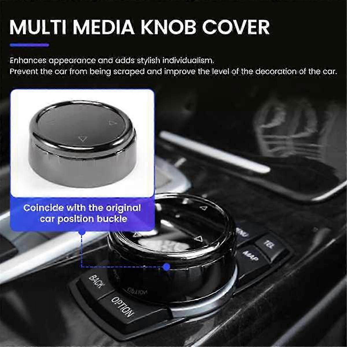 For IDrive Car Multimedia Button Cover Trim Knob Sticker for BMW F10 F18 F07 F20 F21 F06 F12 F30 F01