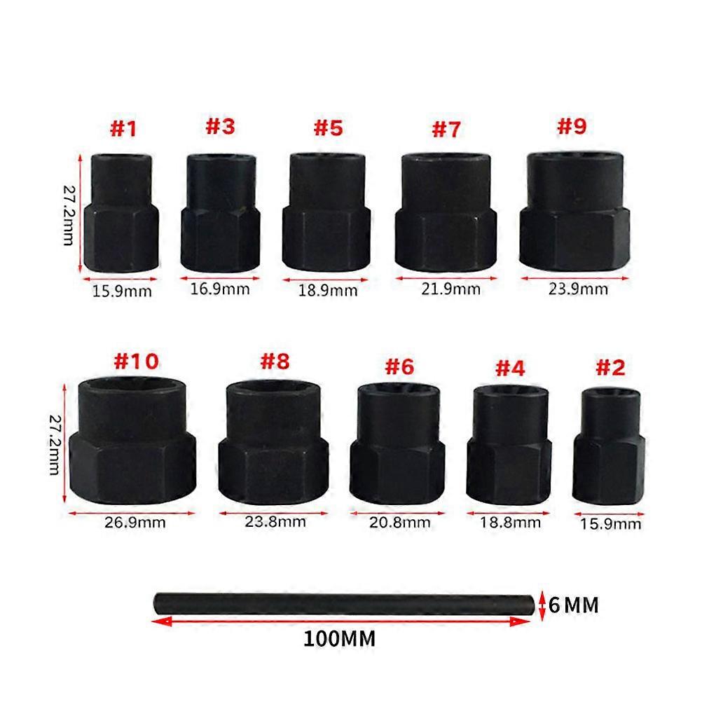Nuts Extractor Stripped Screw Removal Tool 11Pcs for Mechanics in Red with Anti-Oxidation