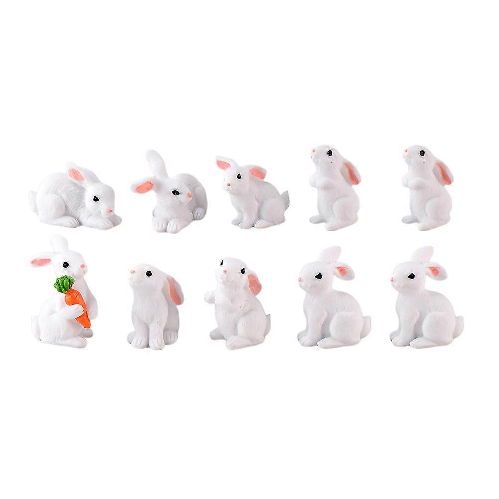 Resin Rabbit Model for Micro Landscape Decoration 20Pcs Assorted Colors