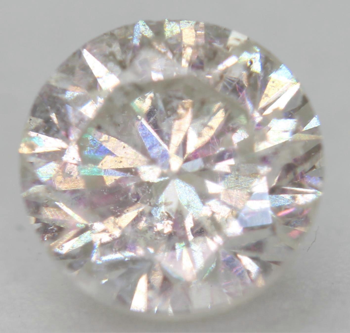 Certified 1.11 Carat I SI1 Round Brilliant Natural Enhanced Loose Diamond 6.2mm