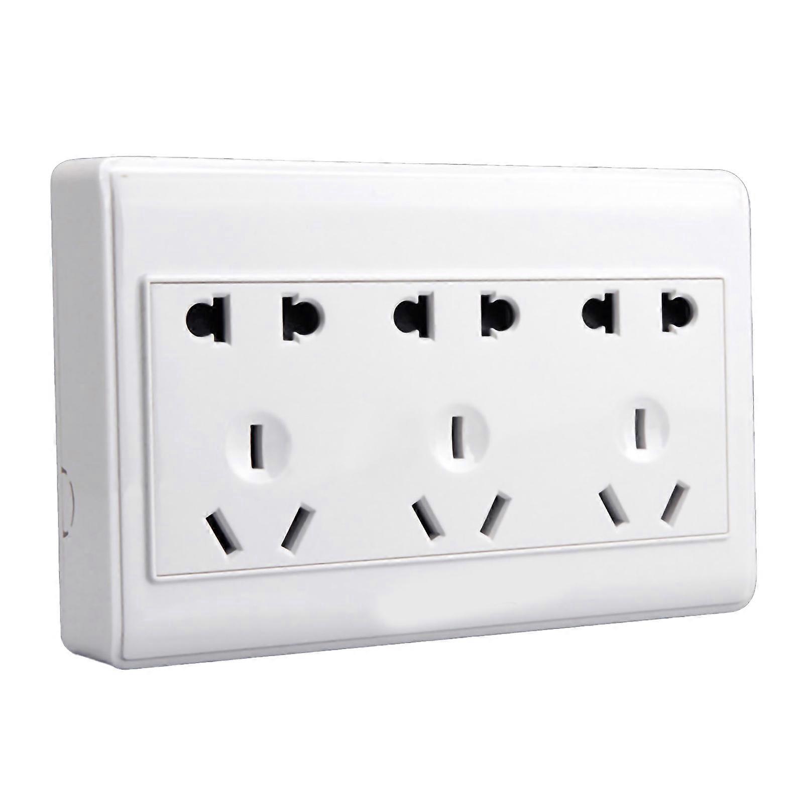 Ultrathin 15-Hole White PC Power Outlet Socket Flame Retardant