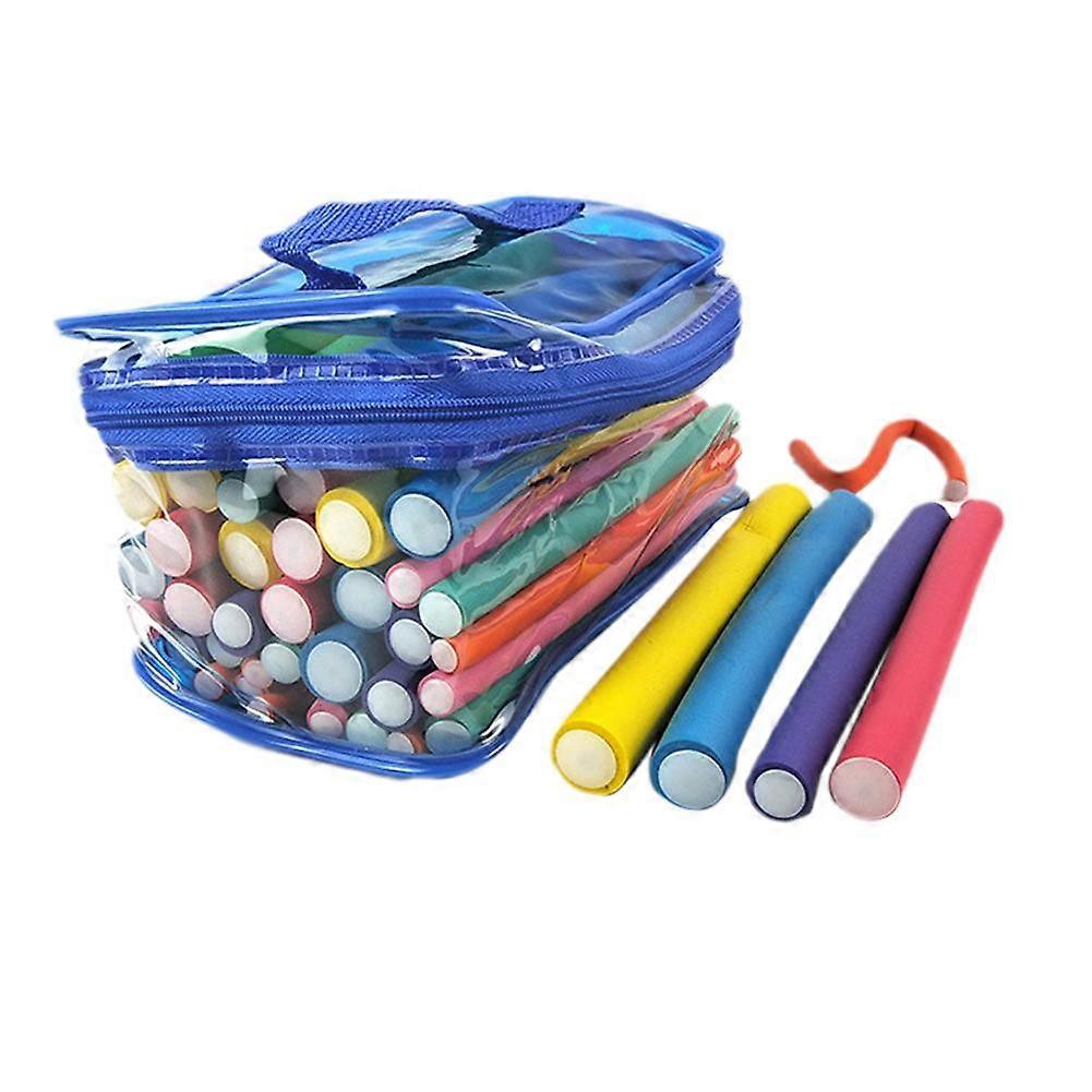 42PCS Salon Heatless Flexible Hair Rollers Curlers 7" Soft Foam Curling Rods