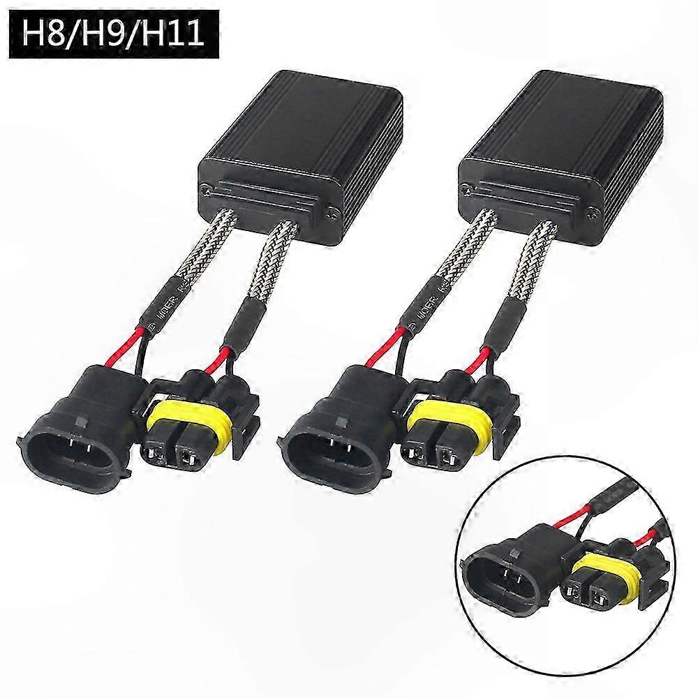 2Pcs Canbus Load Resistor for Car Headlight Bulbs H7 H1 H4 H15 H8 H9 9003 9005 Decoder Adapter to Eliminate Radio Interference