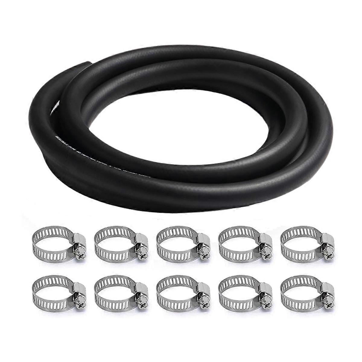 Straight 10FT Length Heater Hose Coolant Radiator with 10 Hose Clamps