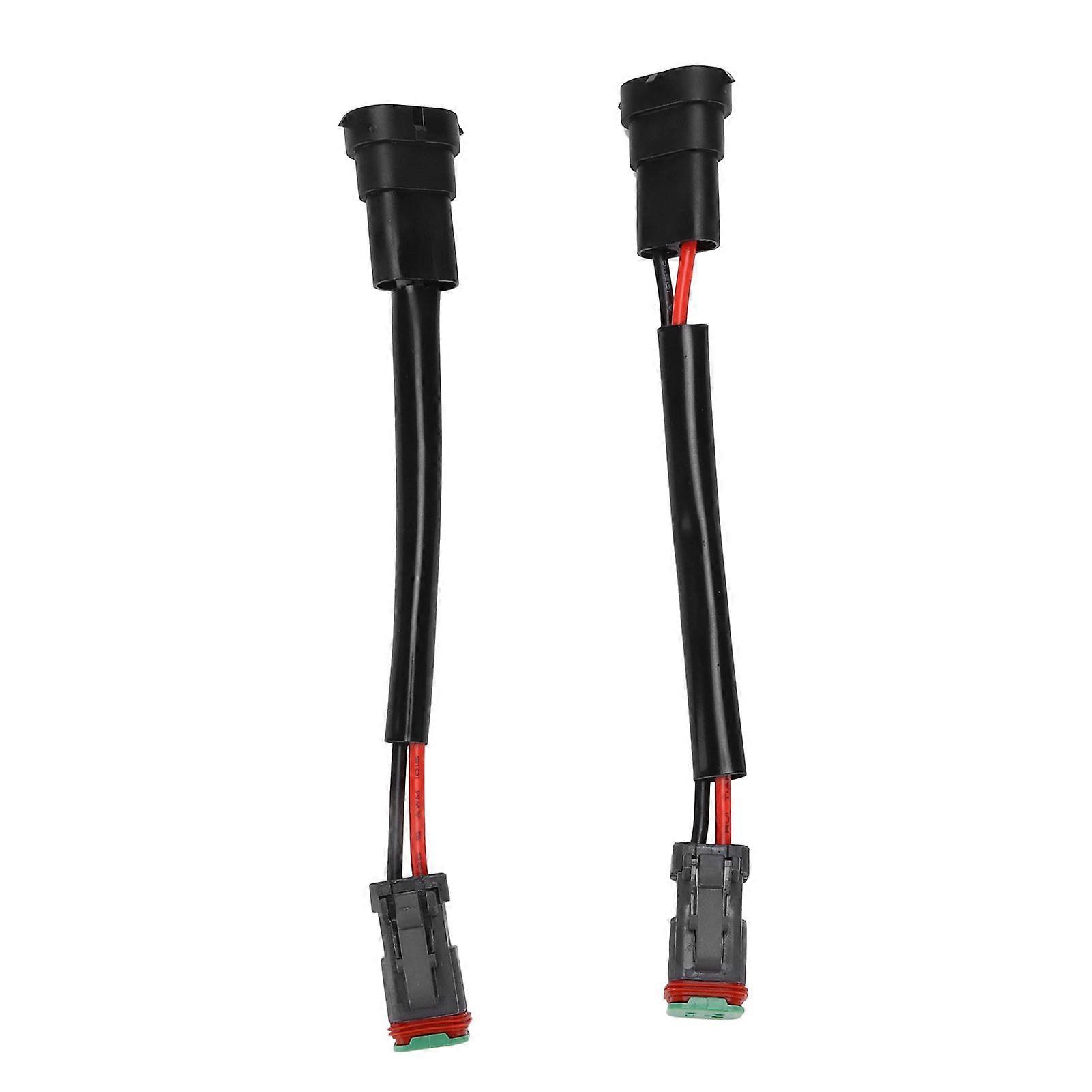 2pcs DT Female to H11 Male Conversion Wire Harness Adapter Waterproof for LED Work Lamp Light Bar