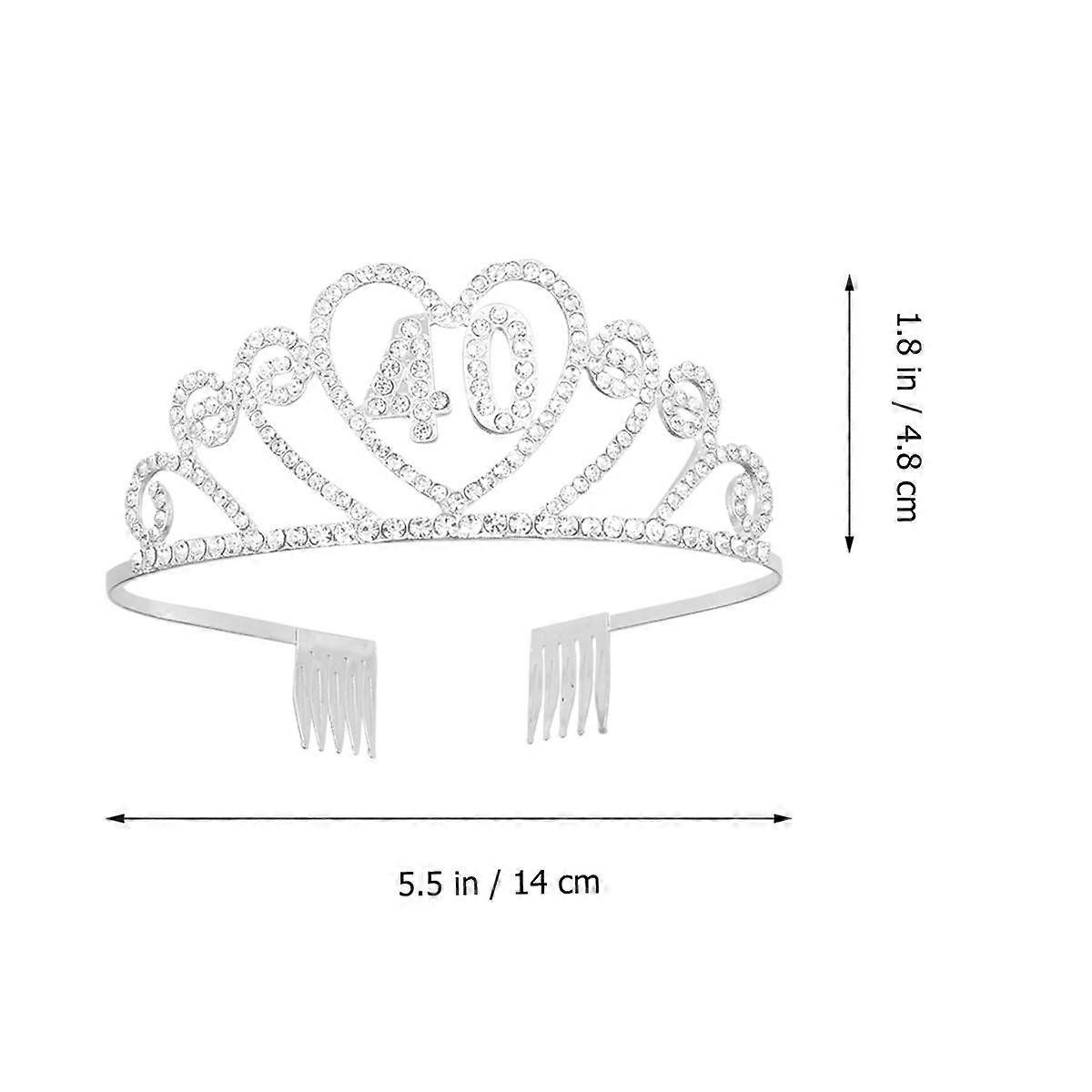 Stop Urodziny Korona Numer Rhinestone Korona Do Dekoracji 1 Szt Srebrny