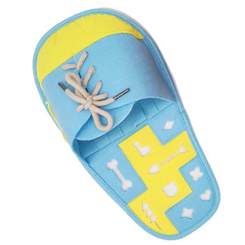 Pet Slow Feeding Cushion Snuffle Mat Shoe Shape for Dogs in Blue Felt
