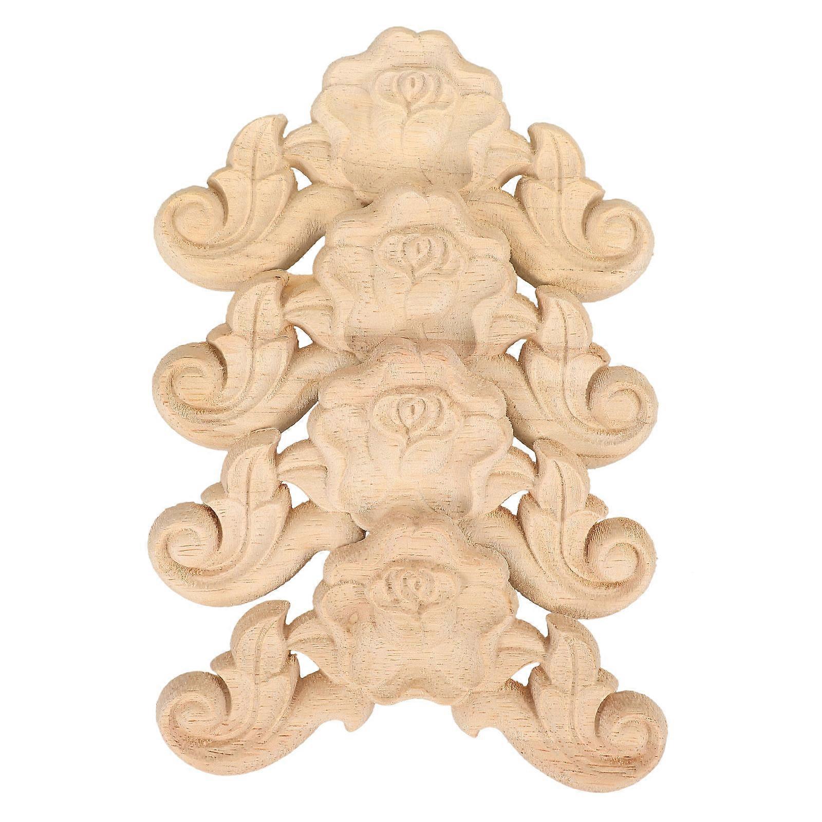 Decorative Wood Onlay for Cabinets 8Pcs European Unpainted Carved Wood