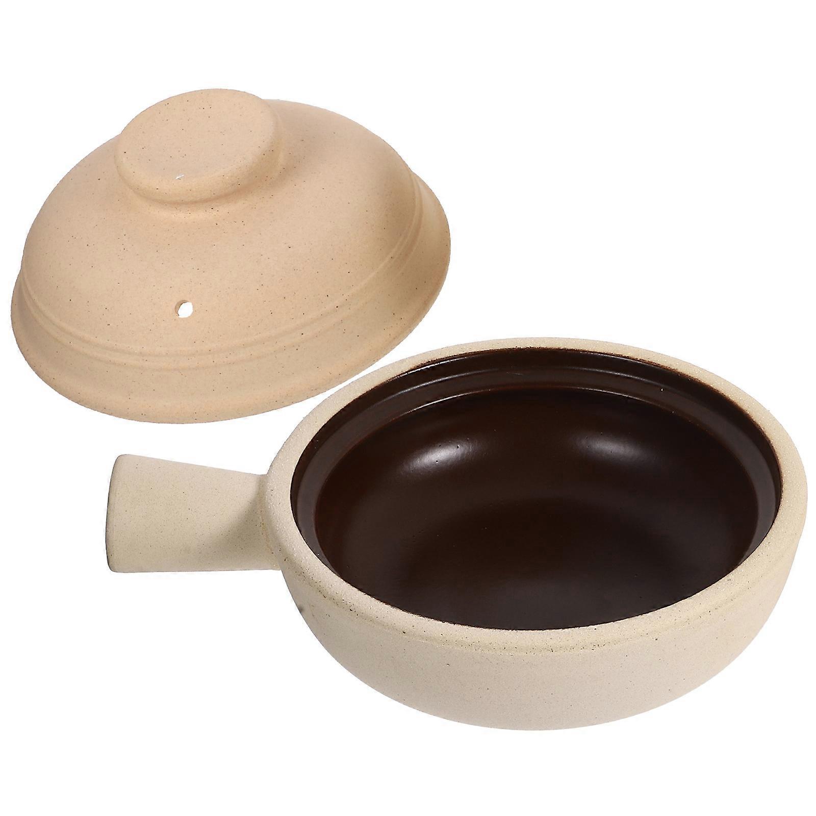 Small Cooking Pot Single Handle Soup Pot Supply Crude Pottery Cooking Rice Noodles 1 Set
