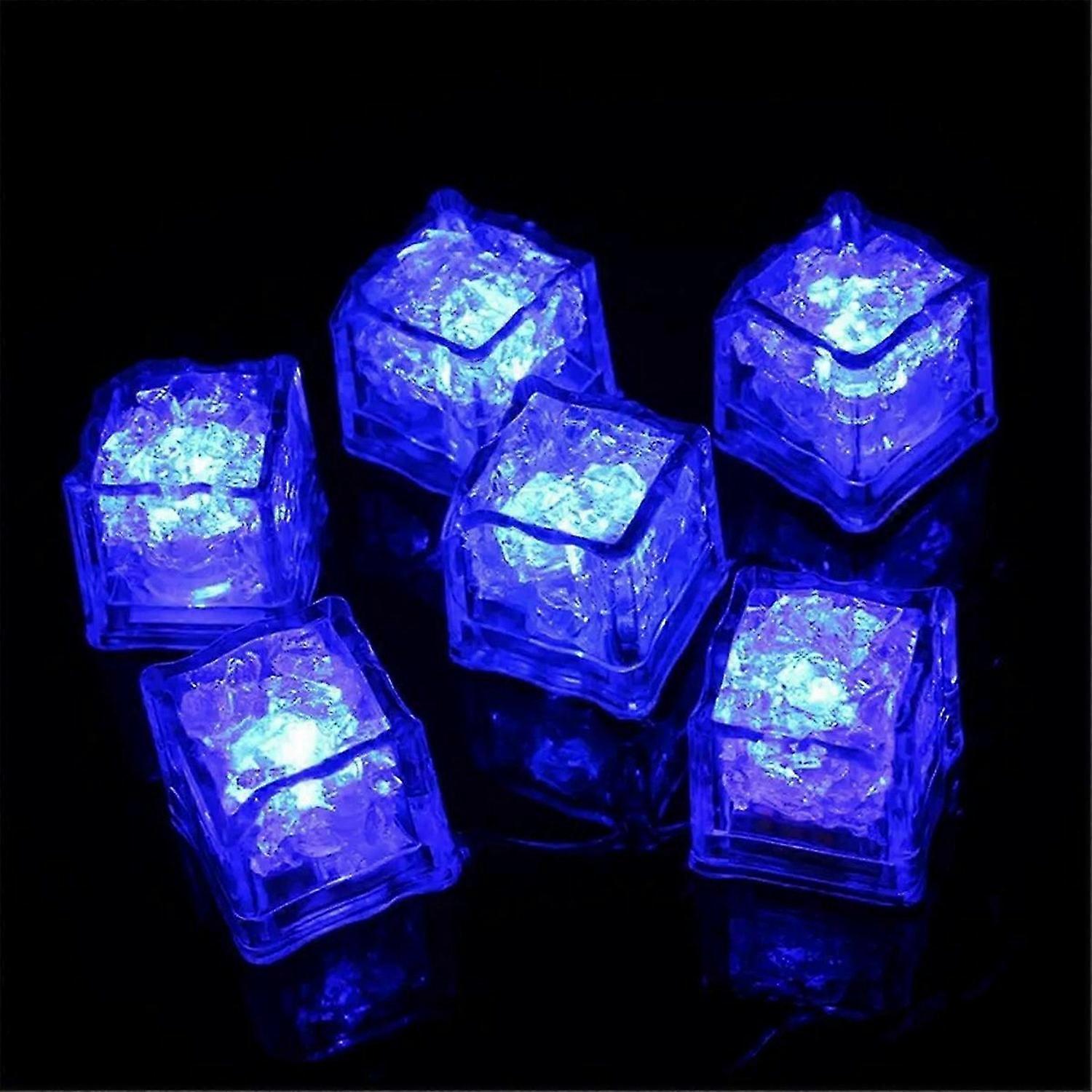 12PCS Waterproof LED Ice-Cube Flashing Glow in the Dark Light F