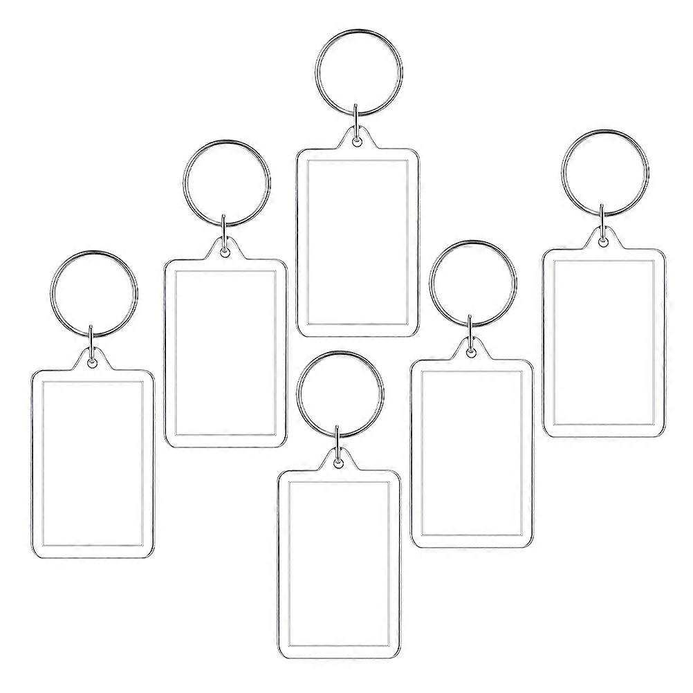 Photo Insert Keychain Acrylic Material for Keys 6Pcs Mini Keychain Frames