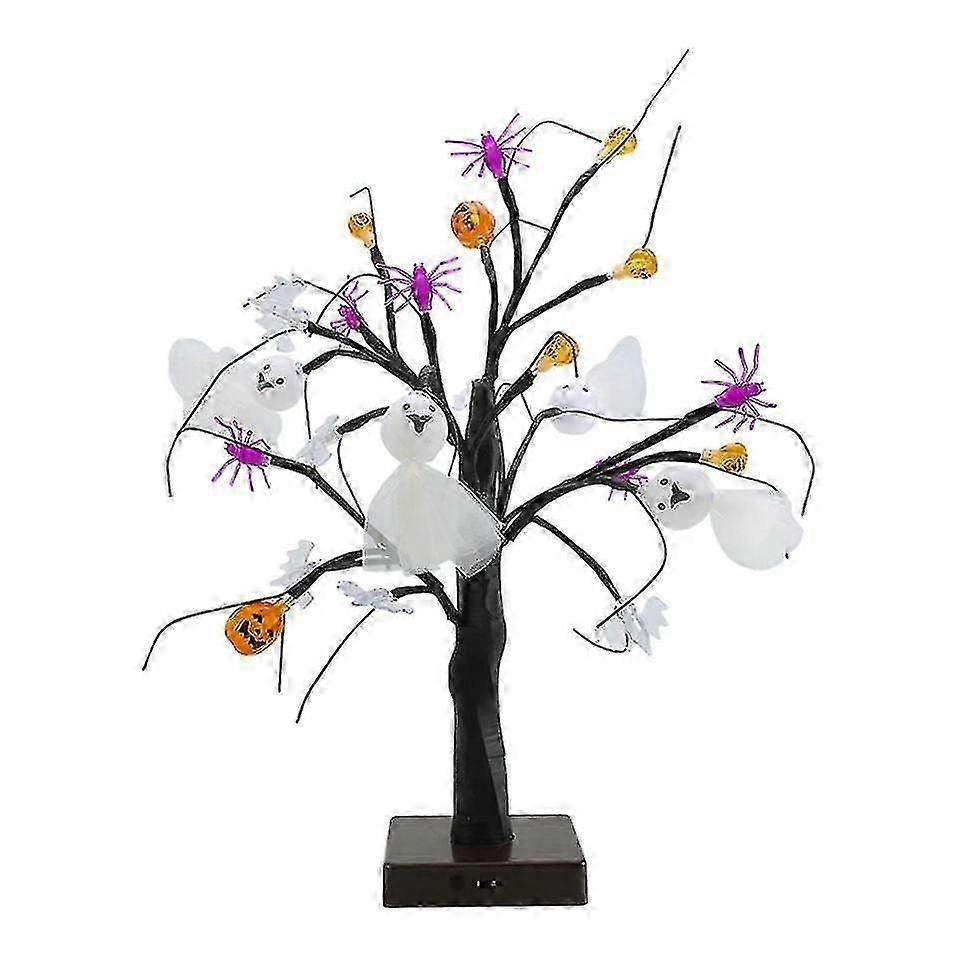Led Halloween Pumpkin Spider Birch Tree Light Decoration