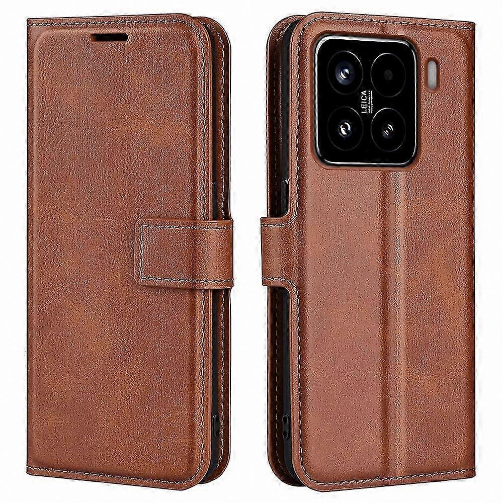 Anti-Scratch Phone Case with Stand Function for 15 Devices, Grey Calf Leather Design