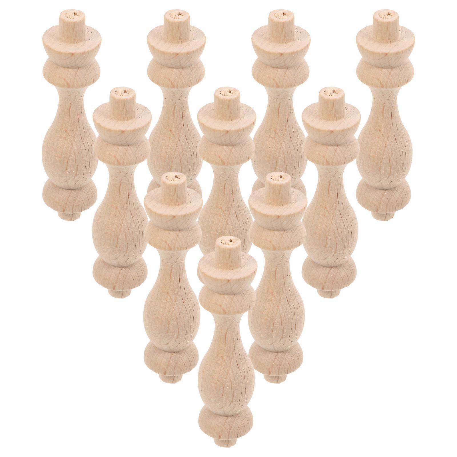 Unfinished Solid Wood Stair Baluster Spindles for DIY Crafts 10Pcs