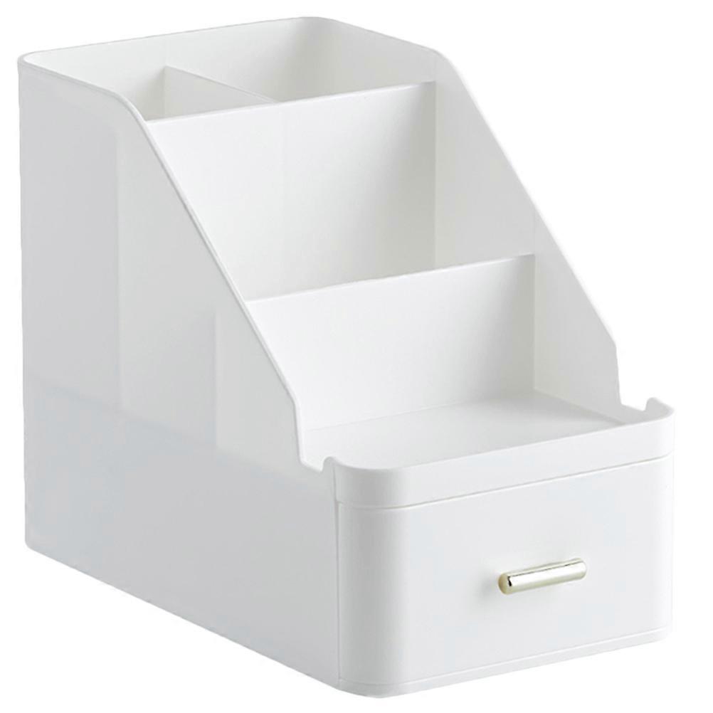 White Desk Storage Box Desktop Organizer for Storage Use 2Pcs Large Capacity