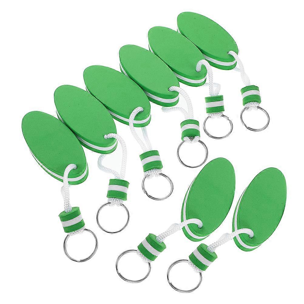 Light Green Oval Floating Keychain Eva for Outdoor Marine Use 40Pcs