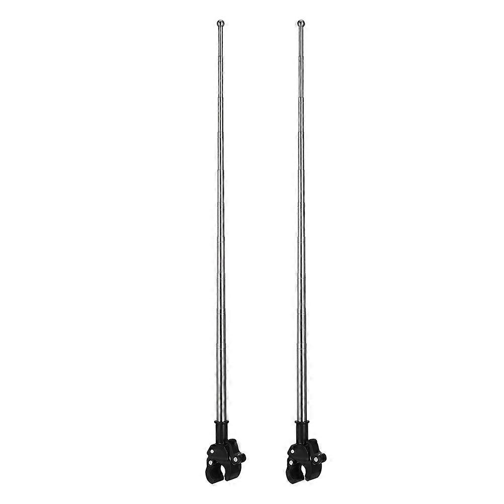 Durable Stainless Steel Flag Holder For Car Handlebar Enhanced Visibility Telescopic Adjustment 6 Pcs
