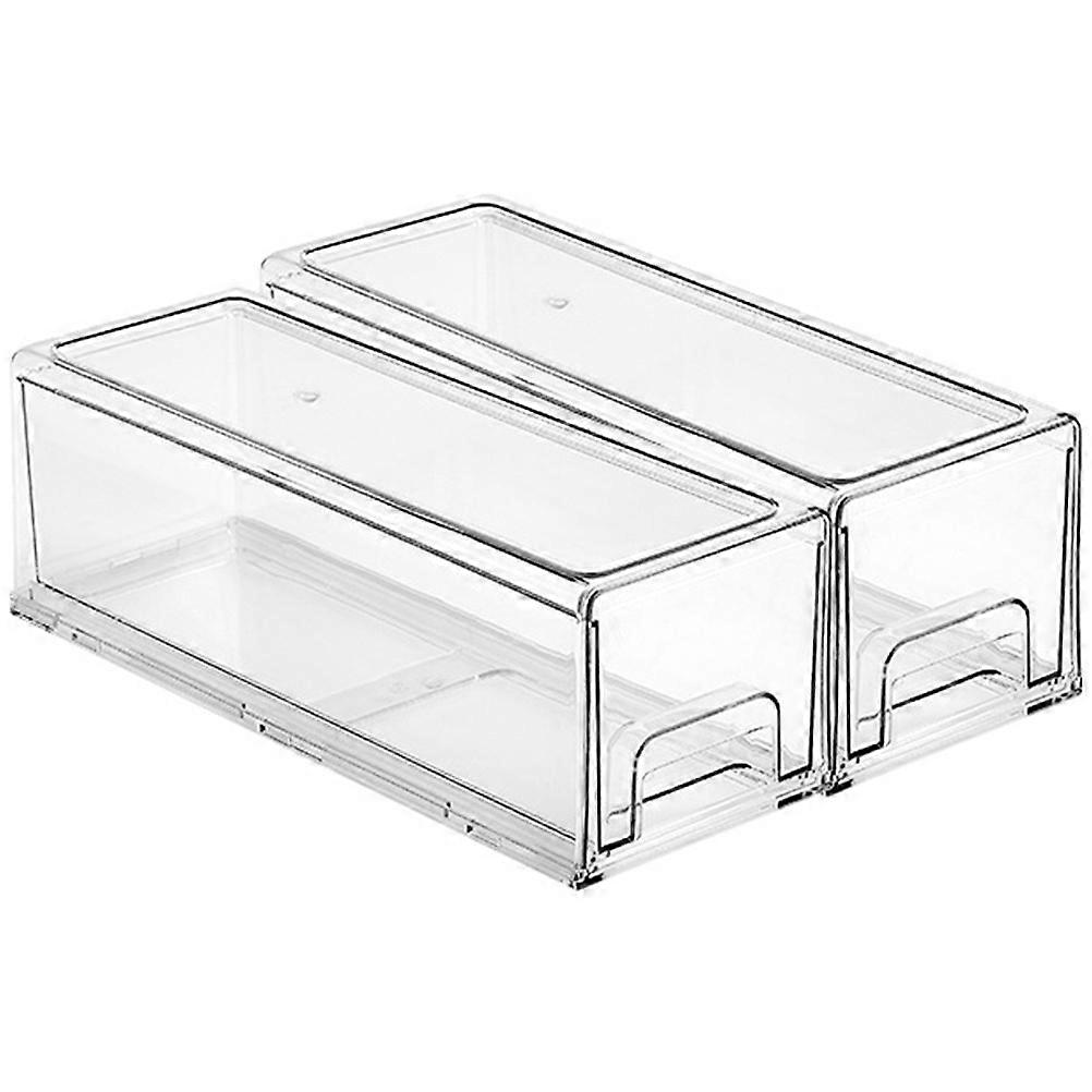 Desktop Cosmetics Storage Organizer Acrylic Box for Home 2Pcs