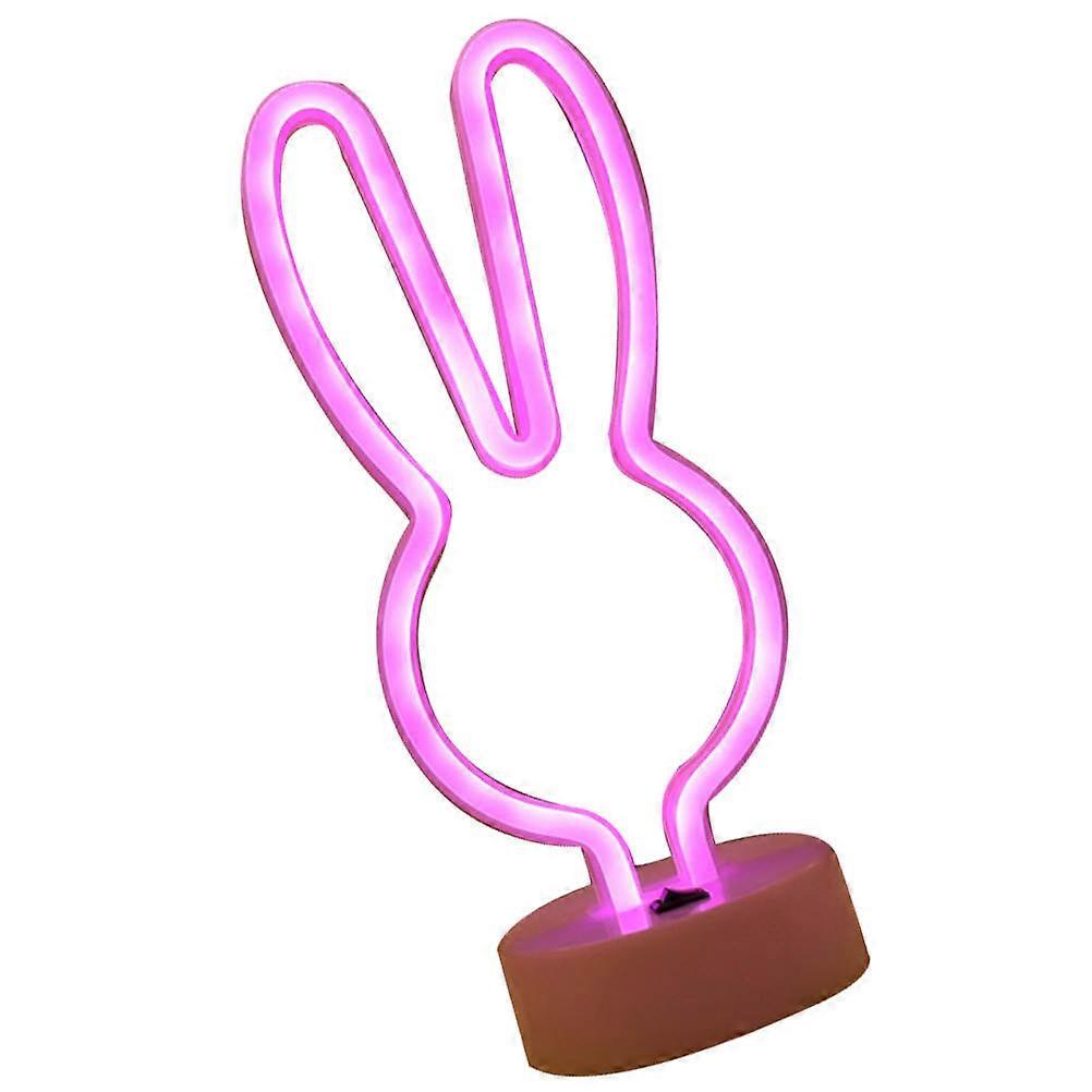 Mini Led Night Light Tabletop Neon Design Rabbit Lamp For Children 1Pcs