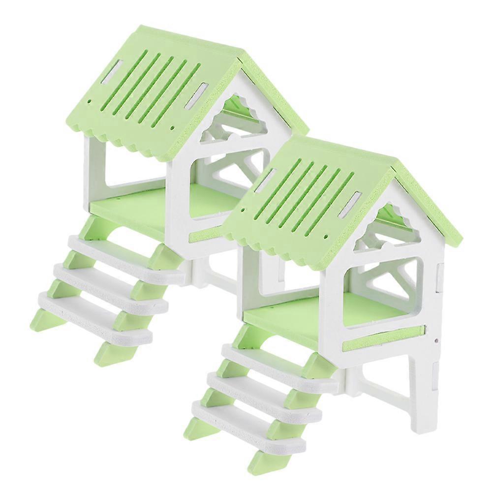Guinea Pig Hideaway Playhouse For Small Animals 10 Sets Home Decor Light Green With Ramp Playing Biting-resistant