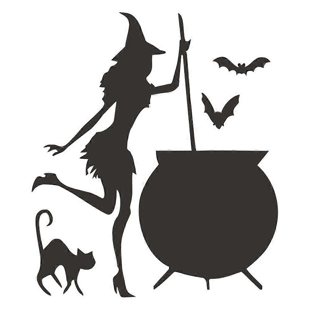 Halloween Wall Sticker Witch Pattern for Home Decoration 3Pcs Set
