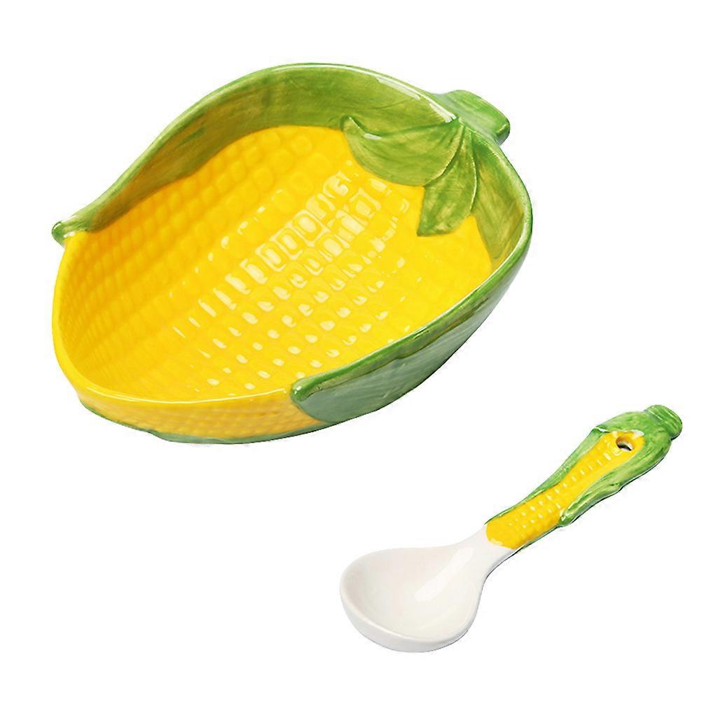Ceramic Cartoon Corn Shape Sweet Dessert Bowl for 1Set Use