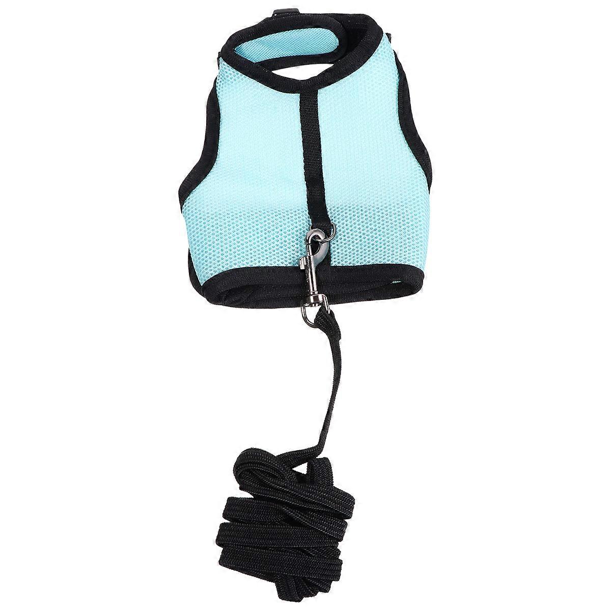 Small Pet Traction Rope Pet Harness for Rabbit Pulling 2Pcs Blue