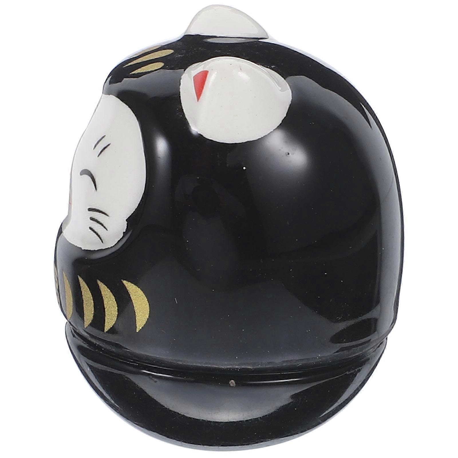 Fortune Cat Tumbler Toy Ceramic Material Desktop Ornaments Creative Design for Collectors 1Set