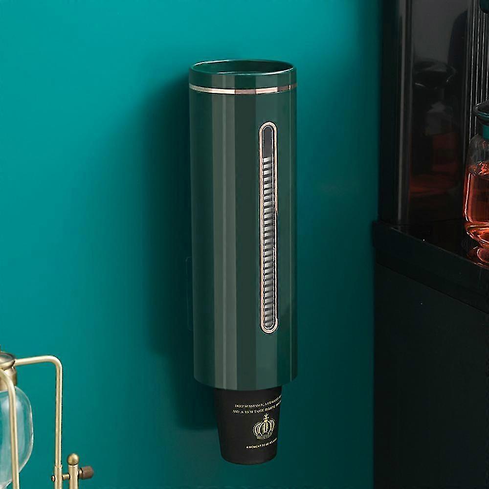 2025 1PCS Wall Mounted Automatic Cup Storage Rack Paper Cups Dispenser Disposable Pull Type Plastic Cup Holder Dust-proof Cups Container