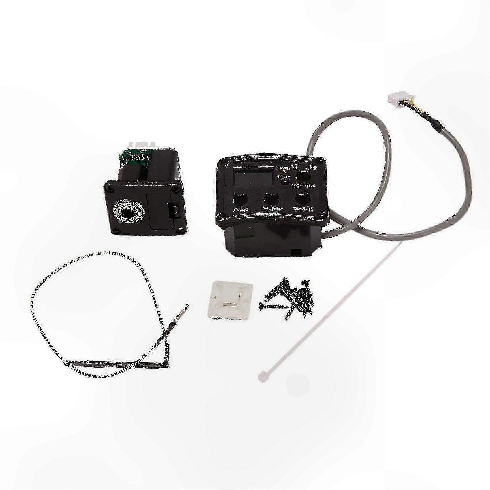 Electric Ukulele with LCD Screen, Piezo Pickup, Preamp, and 3-Band EQ Controls for Enhanced Sound Customization