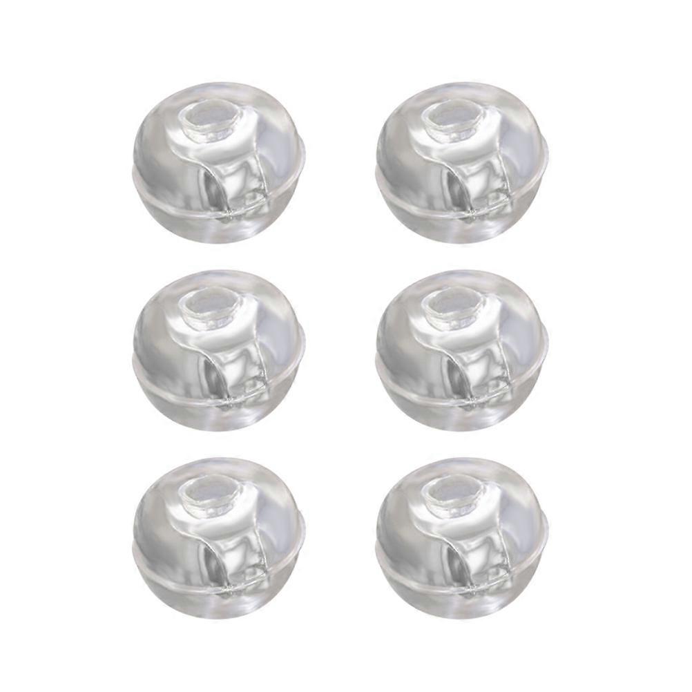 Earplug Ear Studs for Comfort 3Pairs Silver Ball Shape Silicone Earring Backs