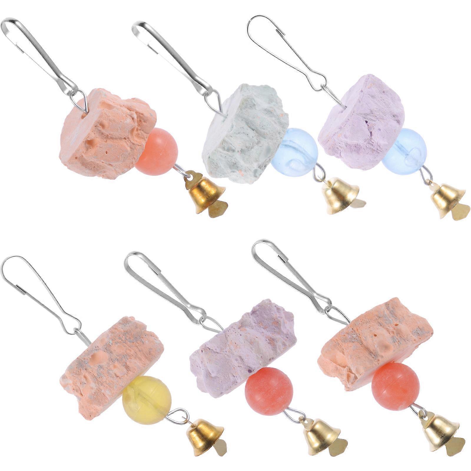 Bird Chew Toy For Parrots 6Pcs Assorted Color Chewing For Pets Develop Intelligence And Brain Exercise