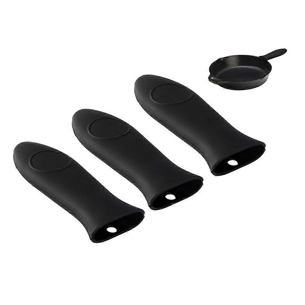 Silicone Handle Cover Pot Handle Holder for Thermal Insulation Black