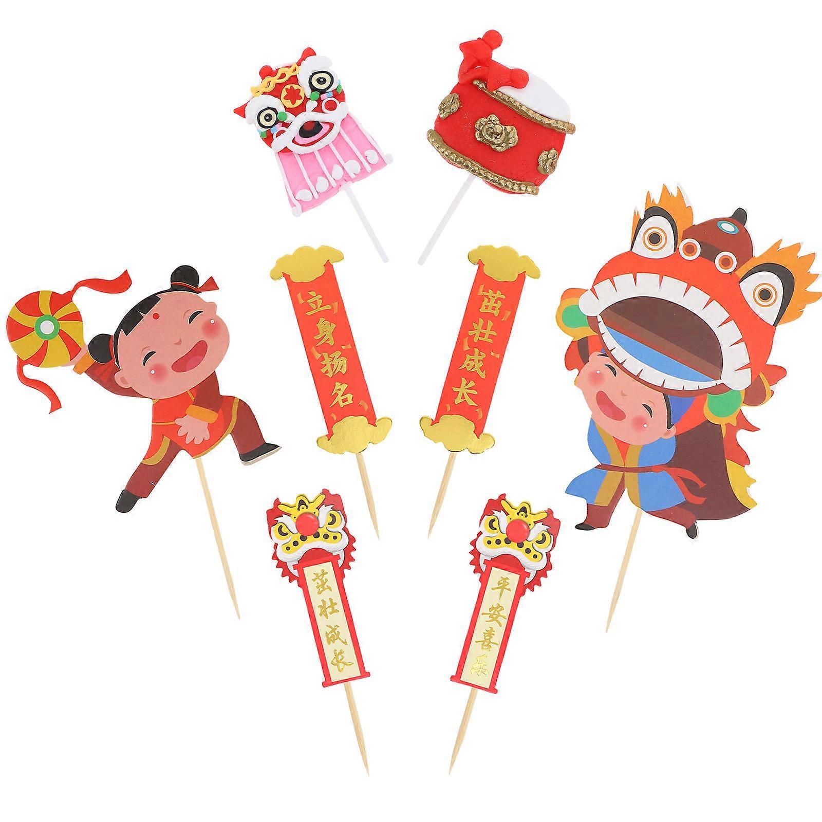 Attractive Cake Ornament Decorations Featuring Classic Chinese Elements For Table Centerpieces 1 Set