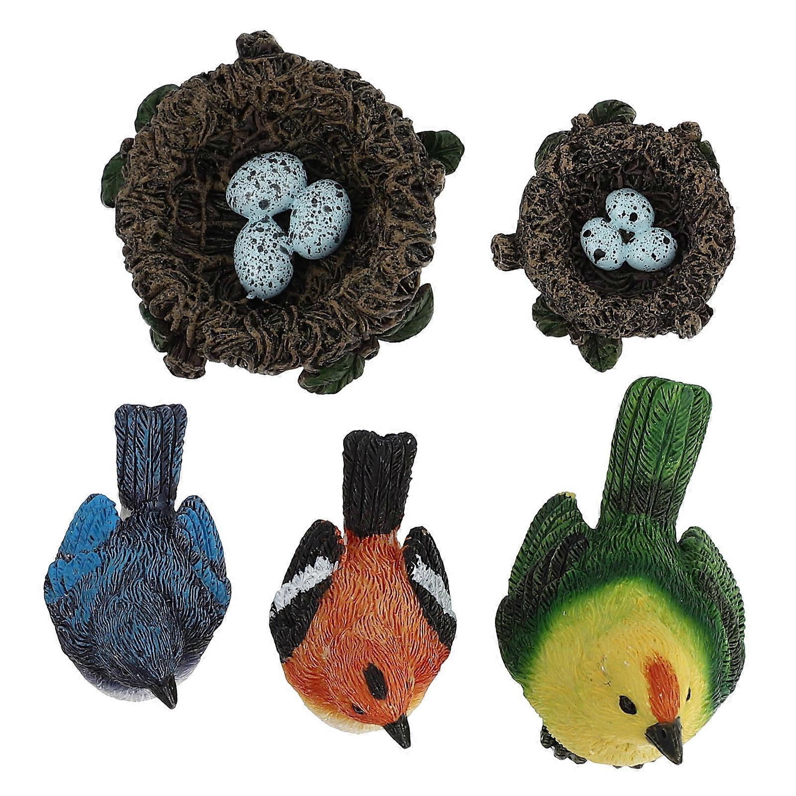 Bird Miniature Ornament for Garden Use Including 10Pcs Resin Figures