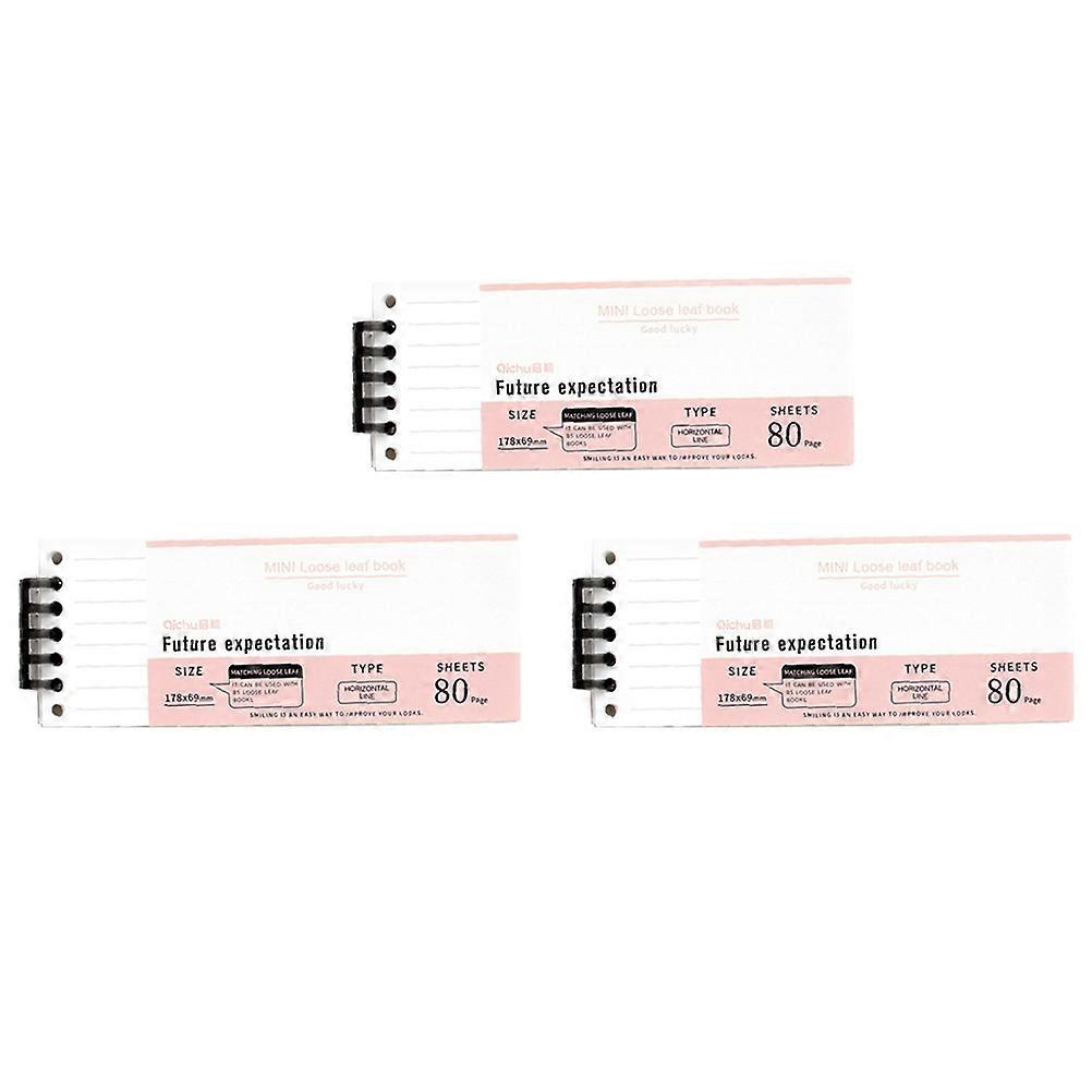 Loose Leaf Small Notebook Memo Notebook for Writing Use 3Pcs Portable