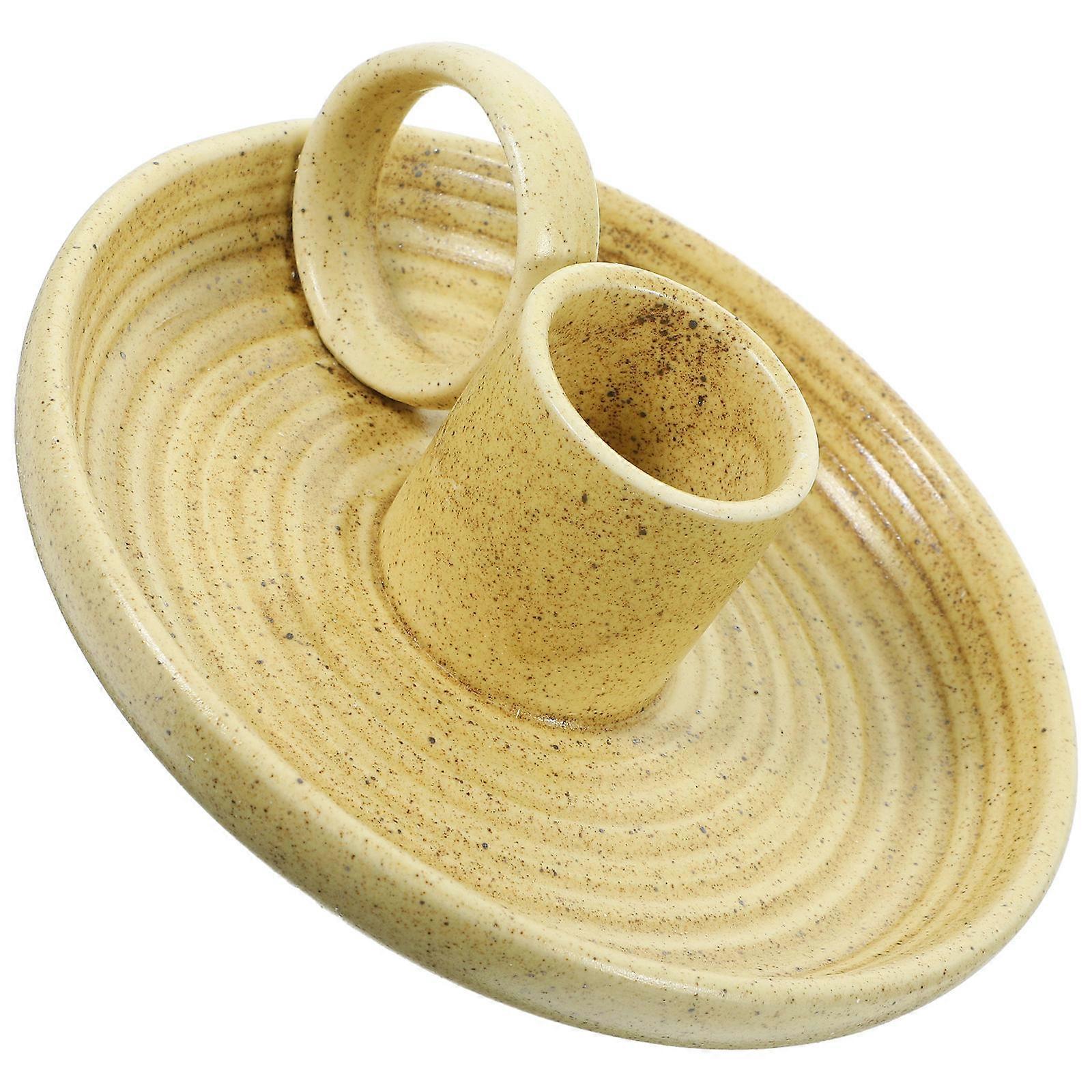 Ceramic Incense Holder For Meditation Assistance In Yellow Color With Compact Design 1Pack